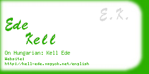 ede kell business card